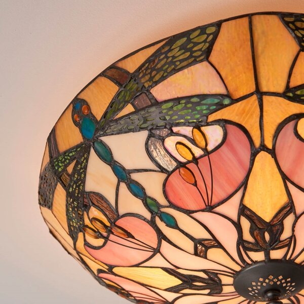 Endon 63922 - Stropné svietidlo Tiffany ASHTON 2xE27/60W/230V priemer 45 cm