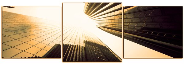 Obraz na plátne - Perspektíva mrakodrapu - panoráma 5252FD (90x30 cm)