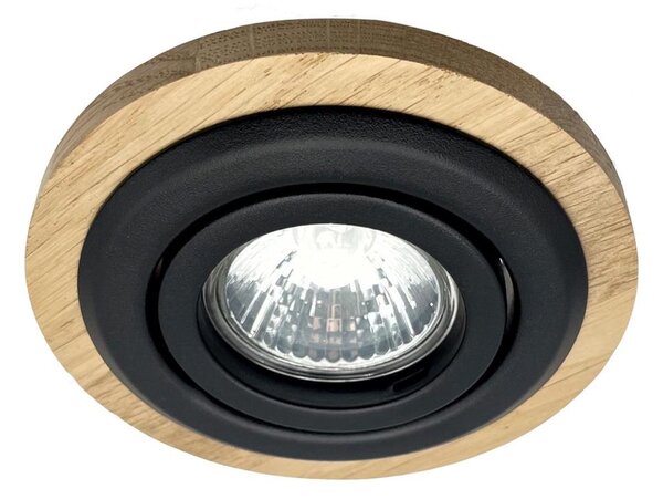 Podhľadové svietidlo TOBBY 1xGU10/20W/230V pr. 11,5 cm dub/čierna