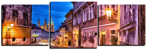 Obraz na plátne - Magické nočné staré mesto - panoráma 5258D (90x30 cm)
