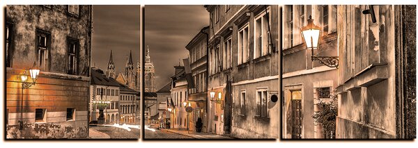Obraz na plátne - Magické nočné staré mesto - panoráma 5258FB (90x30 cm)