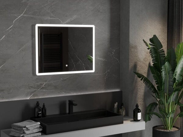 Mexen Navia kúpeľňové zrkadlo s podsvietením 80 x 60 cm, LED 6000K, antivap - 9803-080-060-611-00