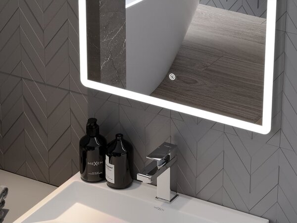 Mexen Navia kúpeľňové zrkadlo s podsvietením 80 x 60 cm, LED 6000K, antivap - 9803-080-060-611-00