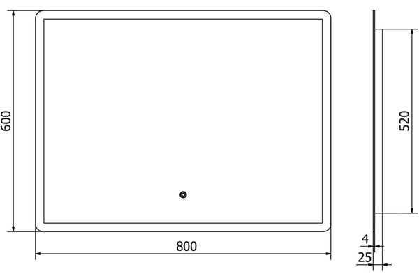 Mexen Navia kúpeľňové zrkadlo s podsvietením 80 x 60 cm, LED 6000K, antivap - 9803-080-060-611-00