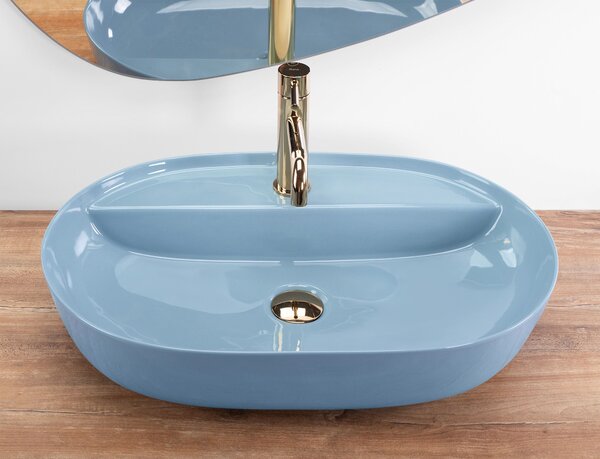 Umývadlo na dosku REA Aura 61 L.Blue Shiny