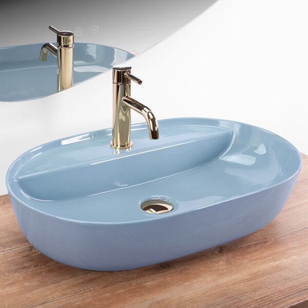 Umývadlo na dosku REA Aura 61 L.Blue Shiny