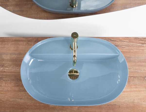Umývadlo na dosku REA Aura 61 L.Blue Shiny