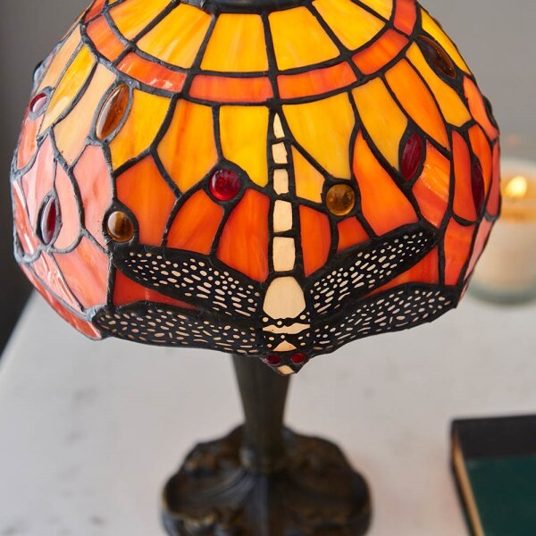 Endon 64091 - Stolná lampa Tiffany DRAGONFLY 1xE14/40W/230V priemer 20 cm