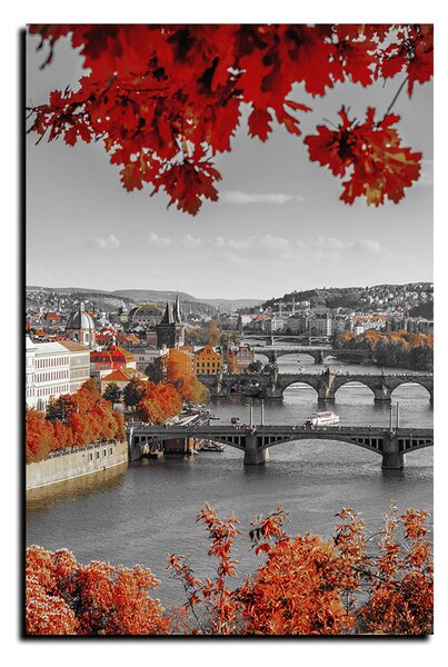 Obraz na plátne - Rieka Vltava a Karlov most - obdĺžnik 7257QA (60x40 cm)