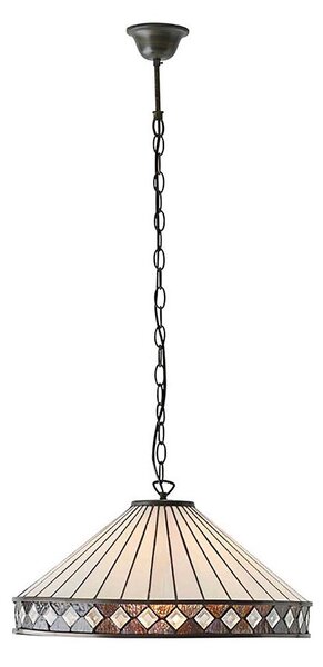 Endon 64147 - Závesný luster na reťazi Tiffany FARGO 1xE27/60W/230V priemer 50 cm