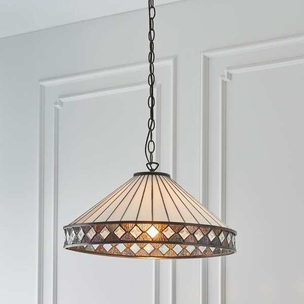 Endon 64147 - Závesný luster na reťazi Tiffany FARGO 1xE27/60W/230V priemer 50 cm