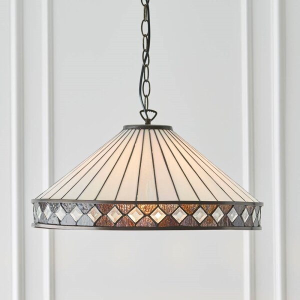 Endon 64147 - Závesný luster na reťazi Tiffany FARGO 1xE27/60W/230V priemer 50 cm