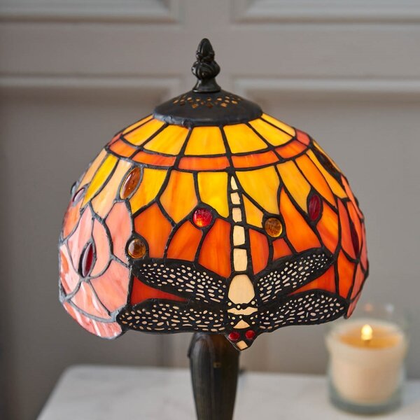 Endon 64091 - Stolná lampa Tiffany DRAGONFLY 1xE14/40W/230V priemer 20 cm