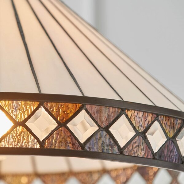 Endon 64147 - Závesný luster na reťazi Tiffany FARGO 1xE27/60W/230V priemer 50 cm