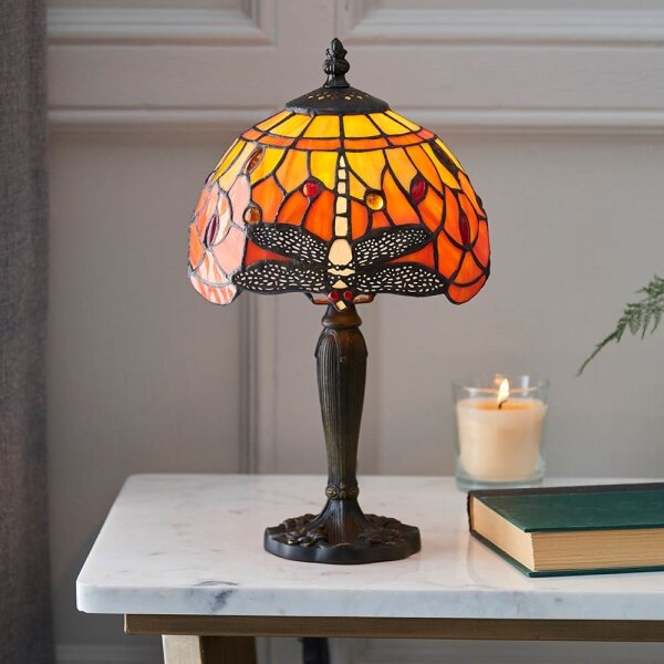 Endon 64091 - Stolná lampa Tiffany DRAGONFLY 1xE14/40W/230V priemer 20 cm