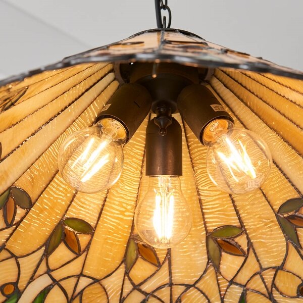 Endon 64194 - Luster na reťazi Tiffany JAMELIA 3xE27/60W/230V, priemer 50 cm