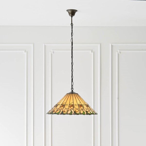Endon 64194 - Luster na reťazi Tiffany JAMELIA 3xE27/60W/230V, priemer 50 cm
