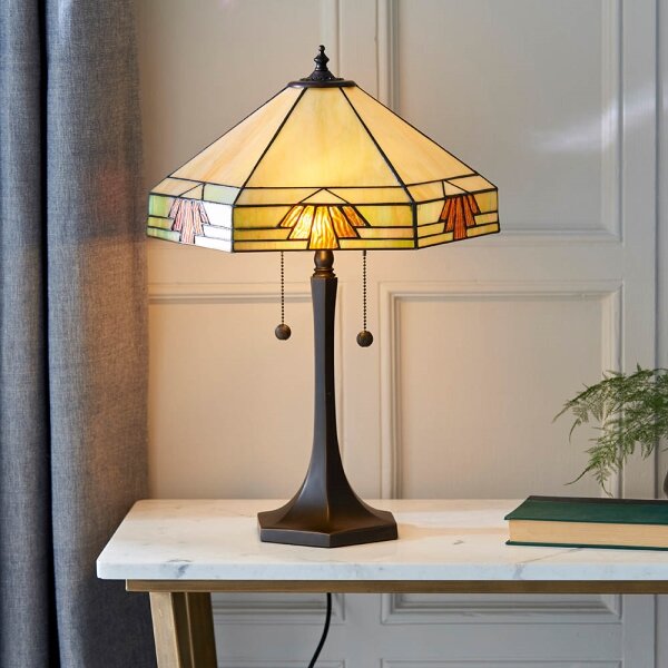 Endon 64286 - Stolná lampa Tiffany NEVADA 2xE27/60W/230V priemer 40 cm