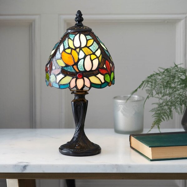 Endon 64331 - Stolová lampa Tiffany SYLVETTE 1xE14/40W/230V, priemer 15 cm