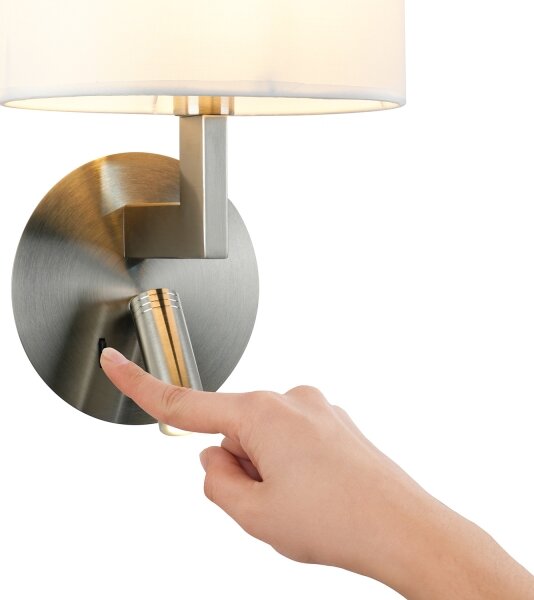 Brilagi - LED Nástenná lampa DAYA 1xE14/40W/230V + LED/3W biela/matný chróm