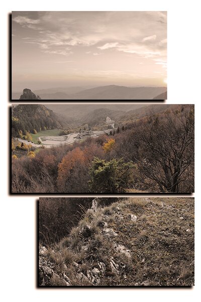 Obraz na plátne - Jesenná krajina pri západe slnka, Slovensko, Vrsatec - obdĺžnik 7260FC (90x60 cm)