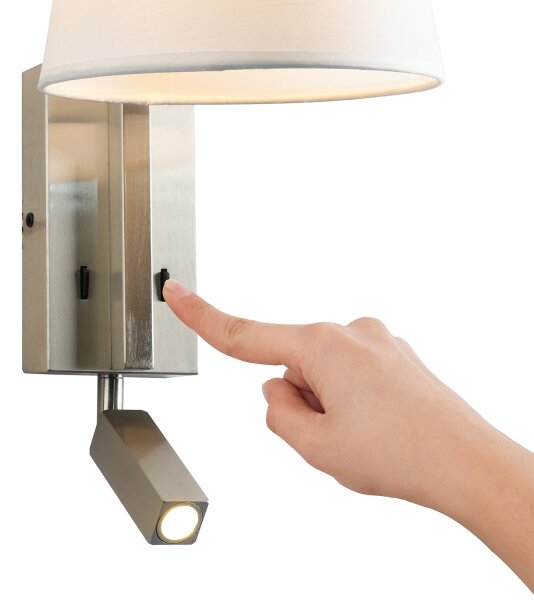 Brilagi - LED Nástenná lampa RAYA 1xE14/40W/230V + LED/3W biela/matný chróm