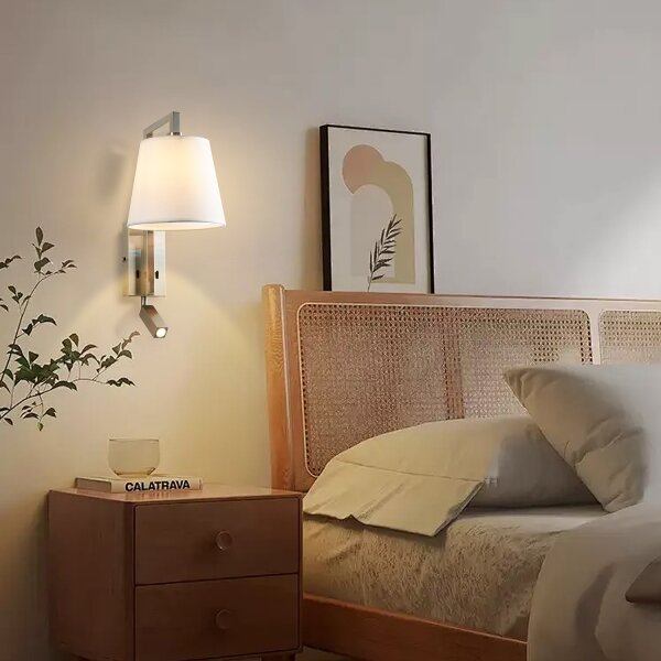 Brilagi - LED Nástenná lampa RAYA 1xE14/40W/230V + LED/3W biela/matný chróm
