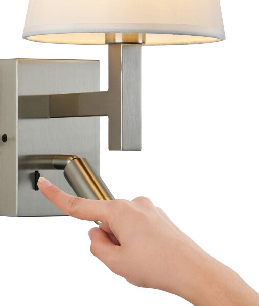 Brilagi - LED Nástenná lampa DEYA 1xE14/40W/230V + LED/3W biela/matný chróm
