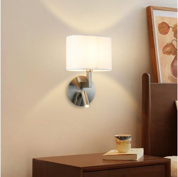 Brilagi - LED Nástenná lampa DAYA 1xE14/40W/230V + LED/3W biela/matný chróm