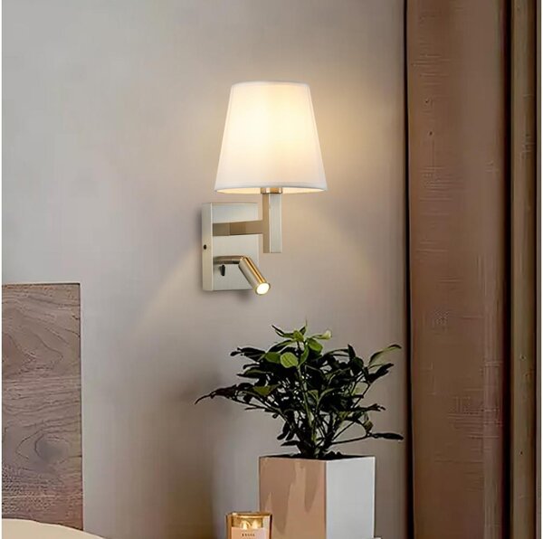 Brilagi - LED Nástenná lampa DEYA 1xE14/40W/230V + LED/3W biela/matný chróm
