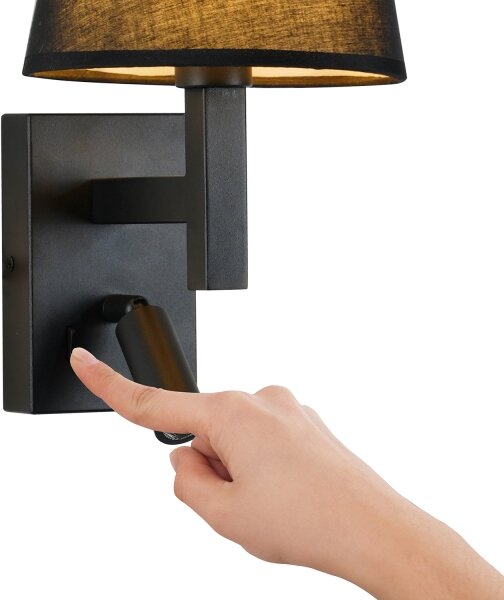 Brilagi - LED Nástenná lampa DEYA 1xE14/40W/230V + LED/3W čierna