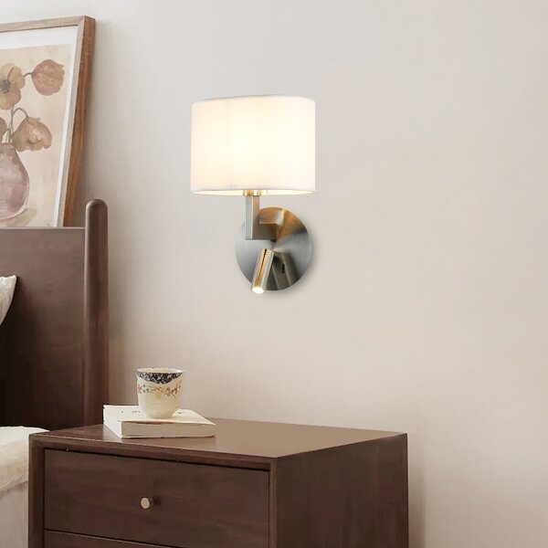 Brilagi - LED Nástenná lampa DAYA 1xE14/40W/230V + LED/3W biela/matný chróm