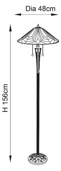 Endon 63934 - Stojaca lampa Tiffany ASTORIA 2xE27/60W/230V pr. 48 cm