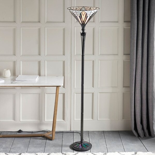 Endon 63933 - Stojacia lampa Tiffany ASTORIA 1xE27/60W/230V, priemer 40 cm
