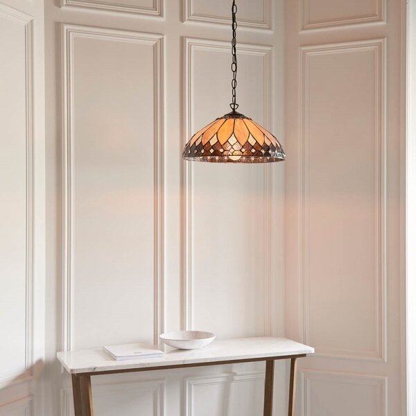 Endon 63977 - Luster na reťazi Tiffany BROOKLYN 1xE27/60W/230V pr. 40 cm
