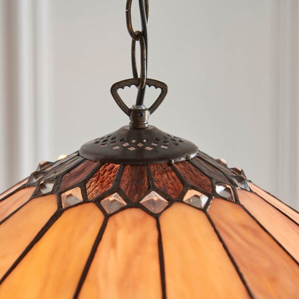 Endon 63977 - Luster na reťazi Tiffany BROOKLYN 1xE27/60W/230V pr. 40 cm
