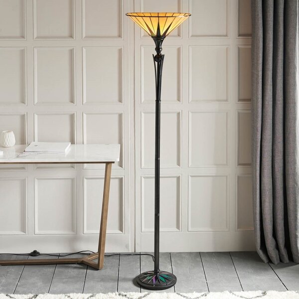 Endon 64042 - Stojacia lampa Tiffany DARK STAR 1xE27/60W/230V pr. 42 cm