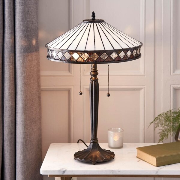 Endon 70935 - Stolová lampa Tiffany FARGO 2xE27/60W/230V priemer 41,5 cm