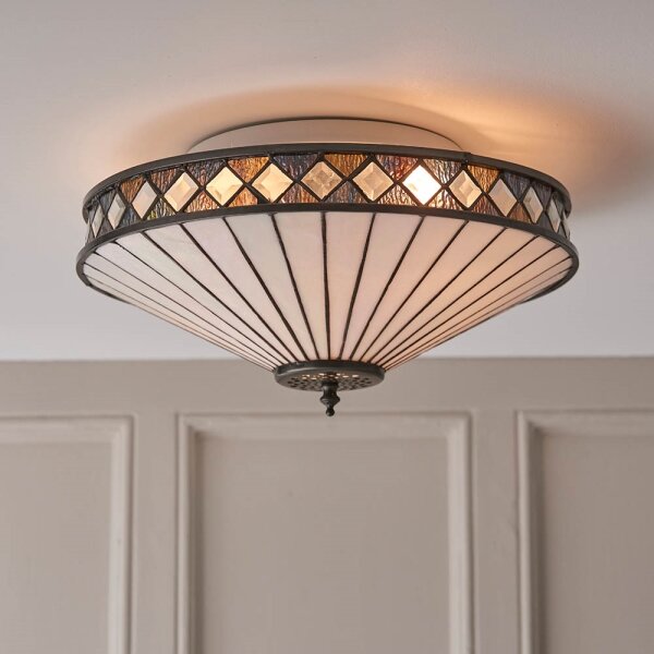 Endon 64145 - Stropné svietidlo Tiffany FARGO 2xE27/60W/230V pr. 41,5 cm