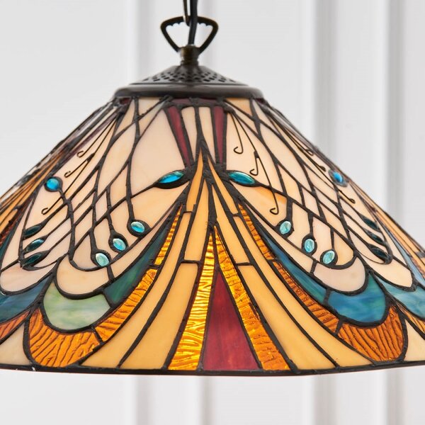 Endon 64162 - Závesný luster Tiffany HECTOR na reťazi 1xE27/60W/230V pr. 40 cm