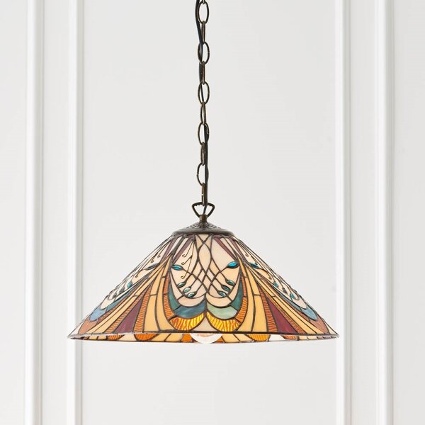 Endon 64162 - Závesný luster Tiffany HECTOR na reťazi 1xE27/60W/230V pr. 40 cm