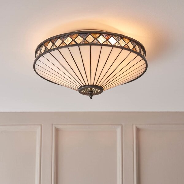 Endon 64145 - Stropné svietidlo Tiffany FARGO 2xE27/60W/230V pr. 41,5 cm