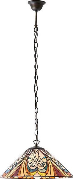 Endon 64162 - Závesný luster Tiffany HECTOR na reťazi 1xE27/60W/230V pr. 40 cm