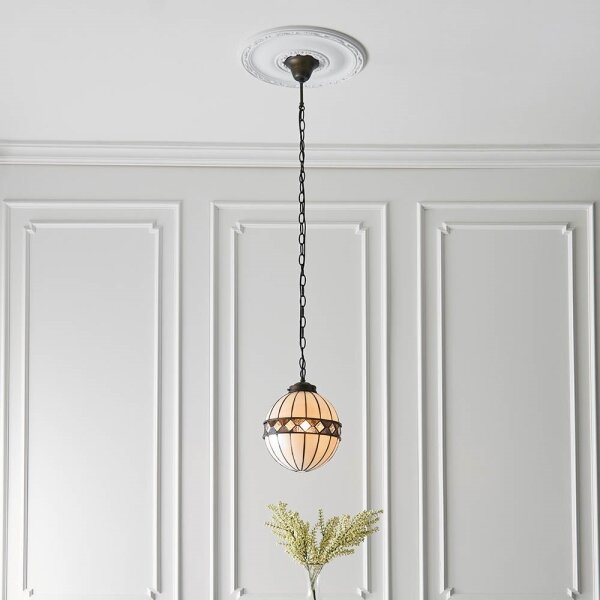 Endon 67044 - Závesný luster na reťazi Tiffany FARGO 1xE14/40W/230V priemer 25,5 cm