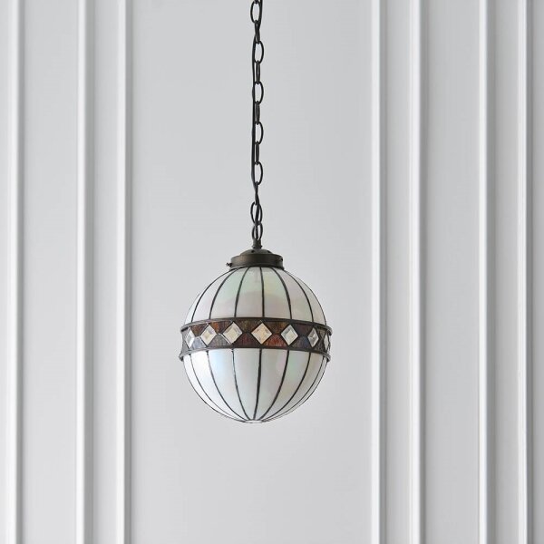 Endon 67044 - Závesný luster na reťazi Tiffany FARGO 1xE14/40W/230V priemer 25,5 cm