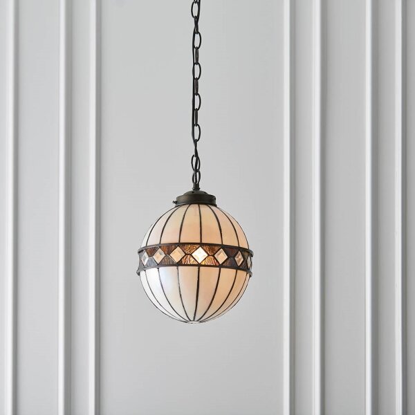Endon 67044 - Závesný luster na reťazi Tiffany FARGO 1xE14/40W/230V priemer 25,5 cm