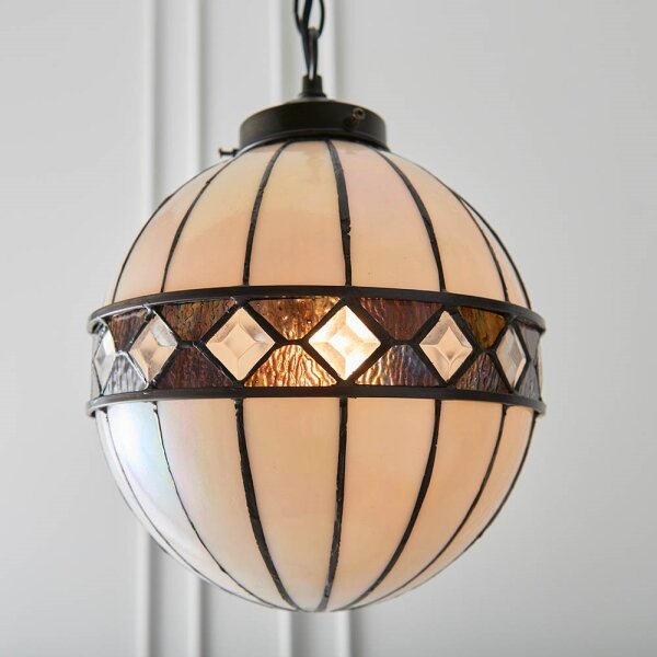 Endon 67044 - Závesný luster na reťazi Tiffany FARGO 1xE14/40W/230V priemer 25,5 cm