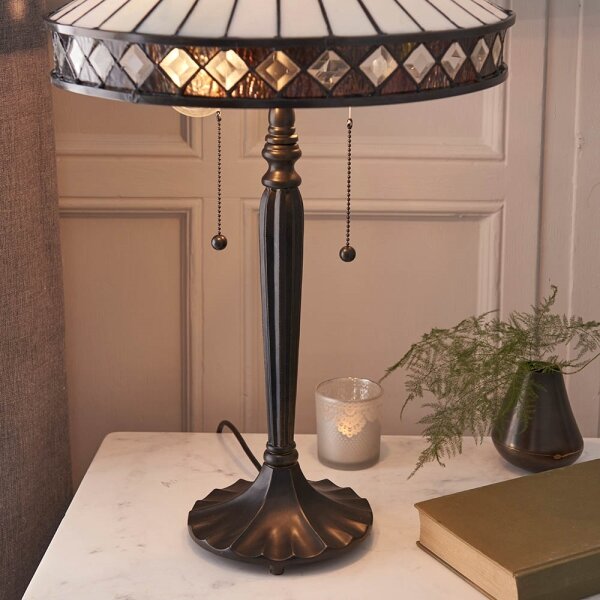 Endon 70935 - Stolová lampa Tiffany FARGO 2xE27/60W/230V priemer 41,5 cm