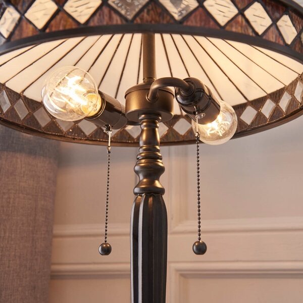 Endon 70935 - Stolová lampa Tiffany FARGO 2xE27/60W/230V priemer 41,5 cm
