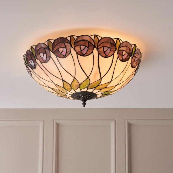 Endon 64173 - Stropné svietidlo Tiffany HUTCHINSON 2xE27/60W/230V, priemer 50 cm